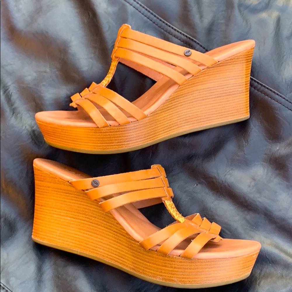 UGG  Wedge Sandals - Cognac
